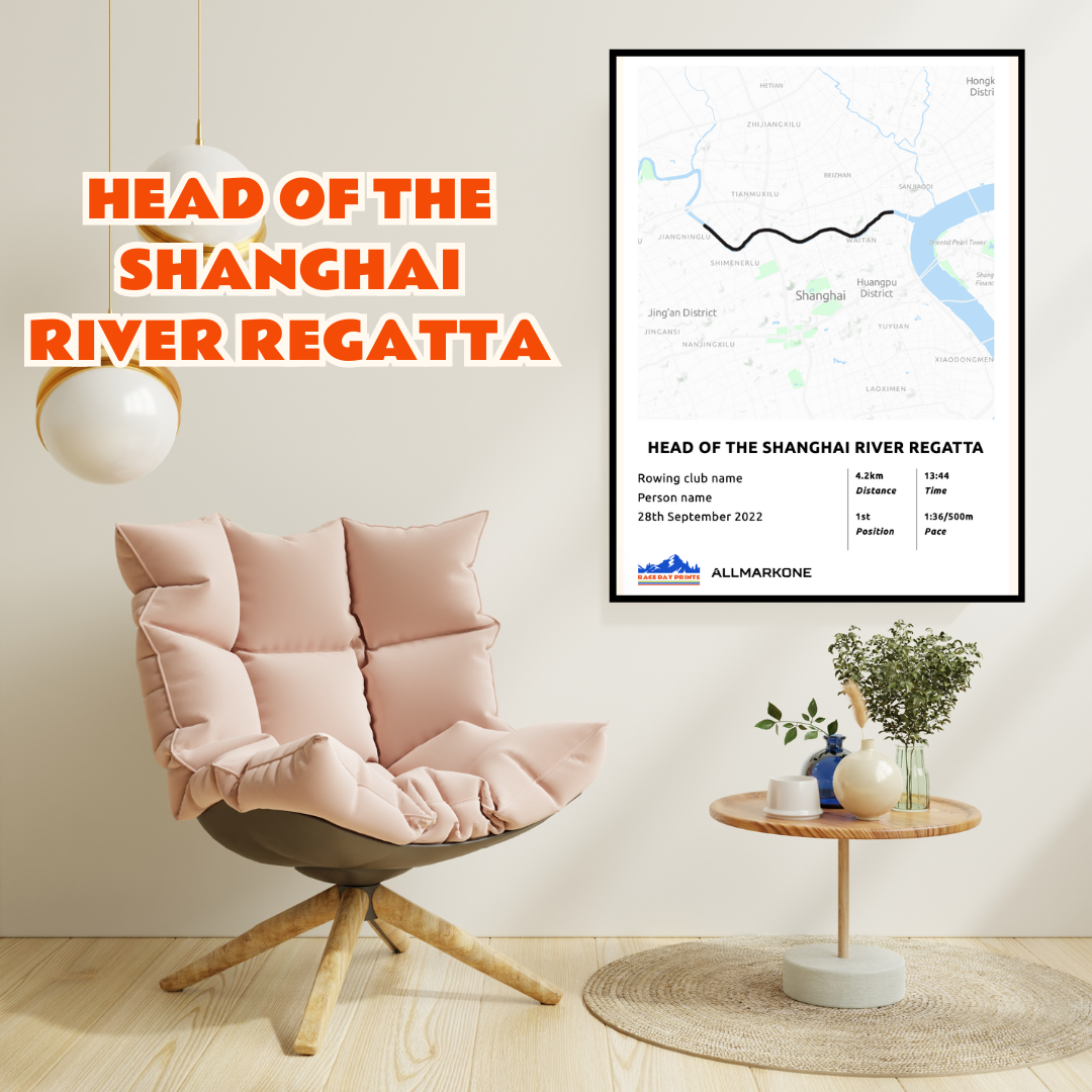 HEAD OF THE  SHANGHAI RIVER REGATTA all mark one custom rowing poster