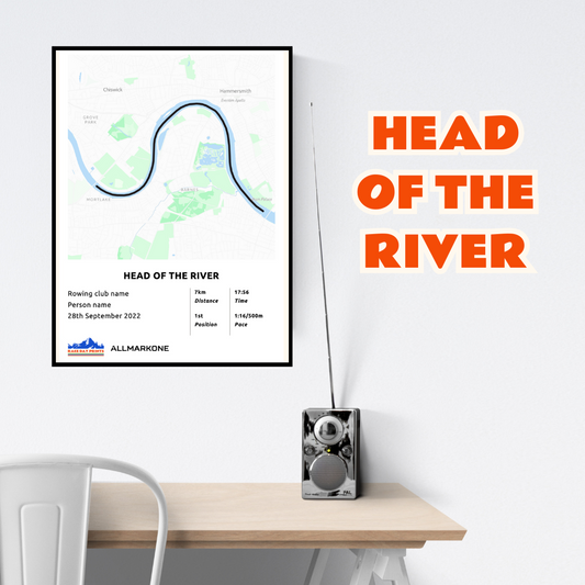 Rowing all mark one, head of the river rowing race custom poster
