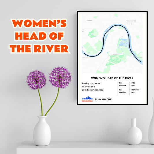 Rowing all mark one, womens head of the river rowing race custom poster