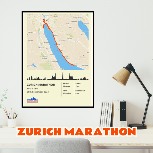 Zurich Marathon running poster, the perfect gift for runners